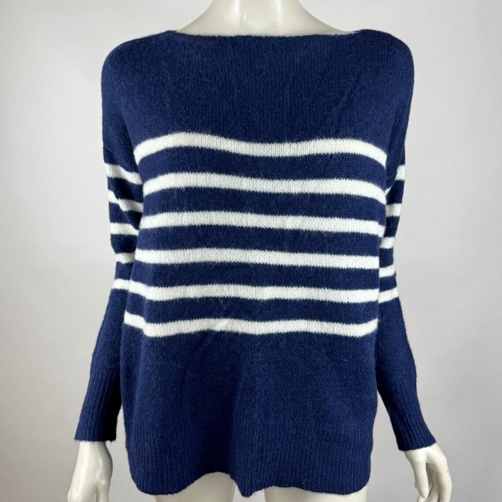 Vineyard Vines Breton Stripe Boatneck Sweater Women XXS EUC Alpaca Merino‎ Wool